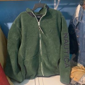 MENS NAUTICA SWEATSHIRT FULL ZIPPER FOREST GREEN XXL
